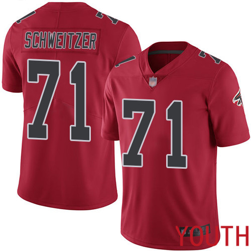 Atlanta Falcons Limited Red Youth Wes Schweitzer Jersey NFL Football 71 Rush Vapor Untouchable